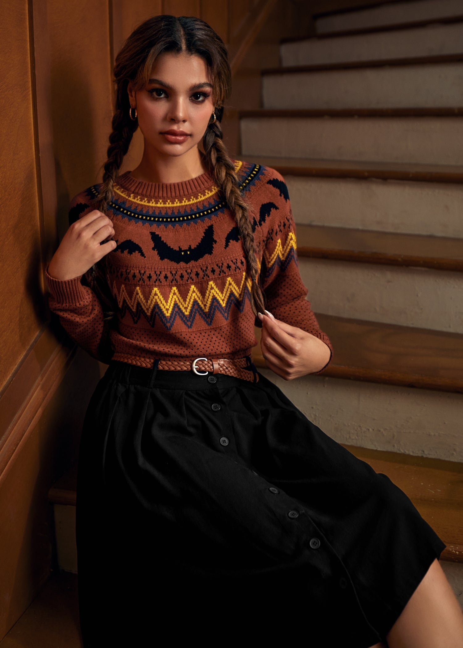 It Be Like 'Bat' Fair Isle Sweater