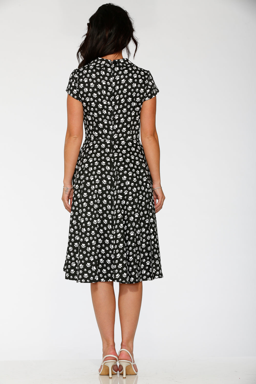 Cat Paw Swing Dress in Black