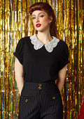 Diner Delight Peter Pan Collar Top