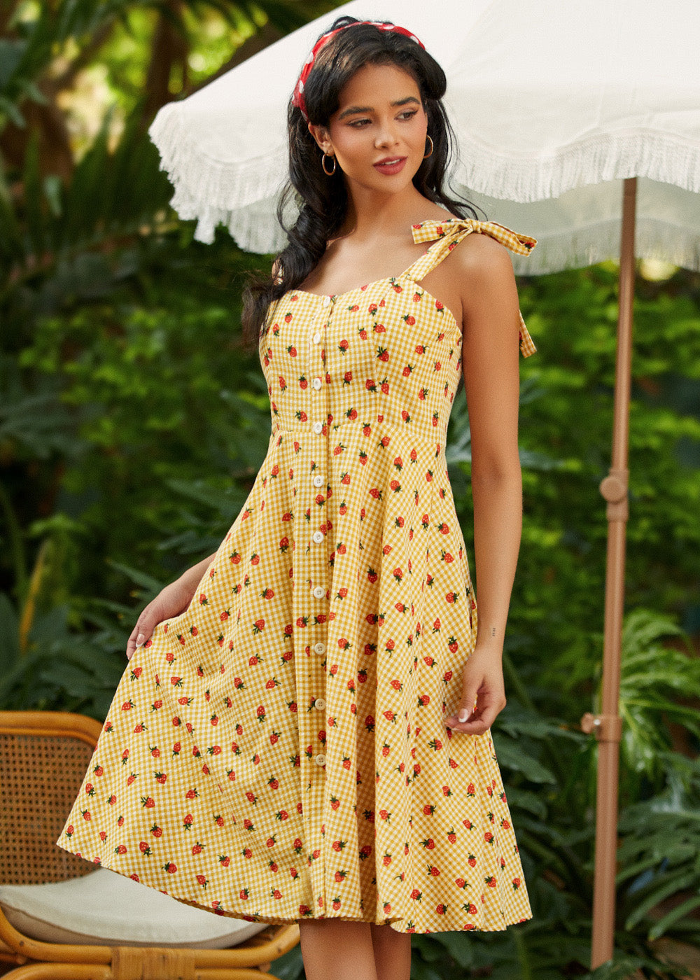 Stay a While Tie-Strap Fit & Flare Dress