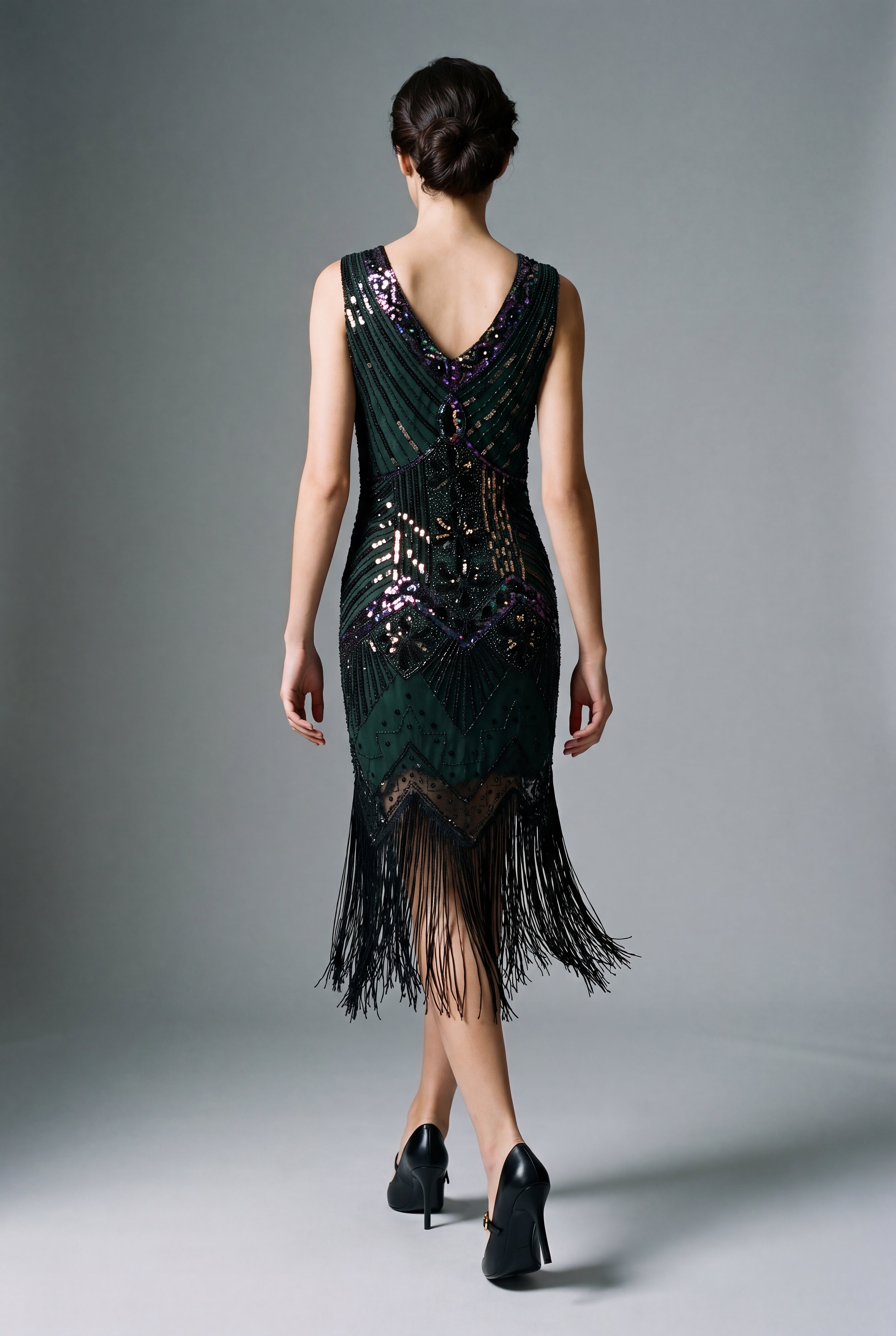 Emerald Art Deco Flapper Dress