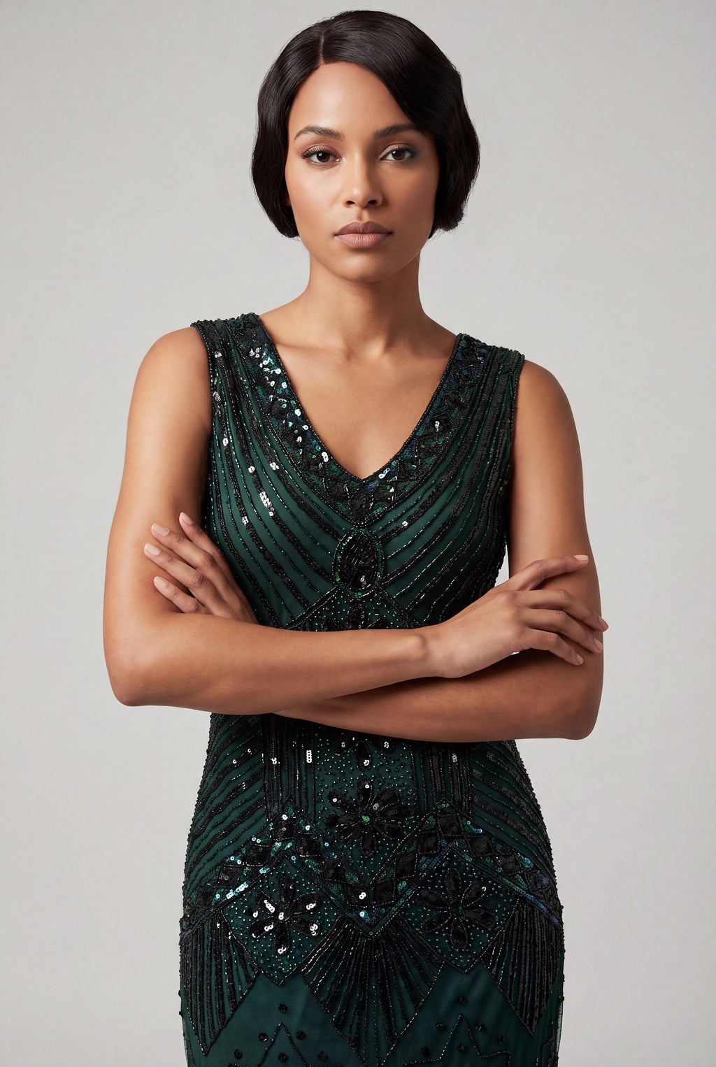 Emerald Art Deco Flapper Dress