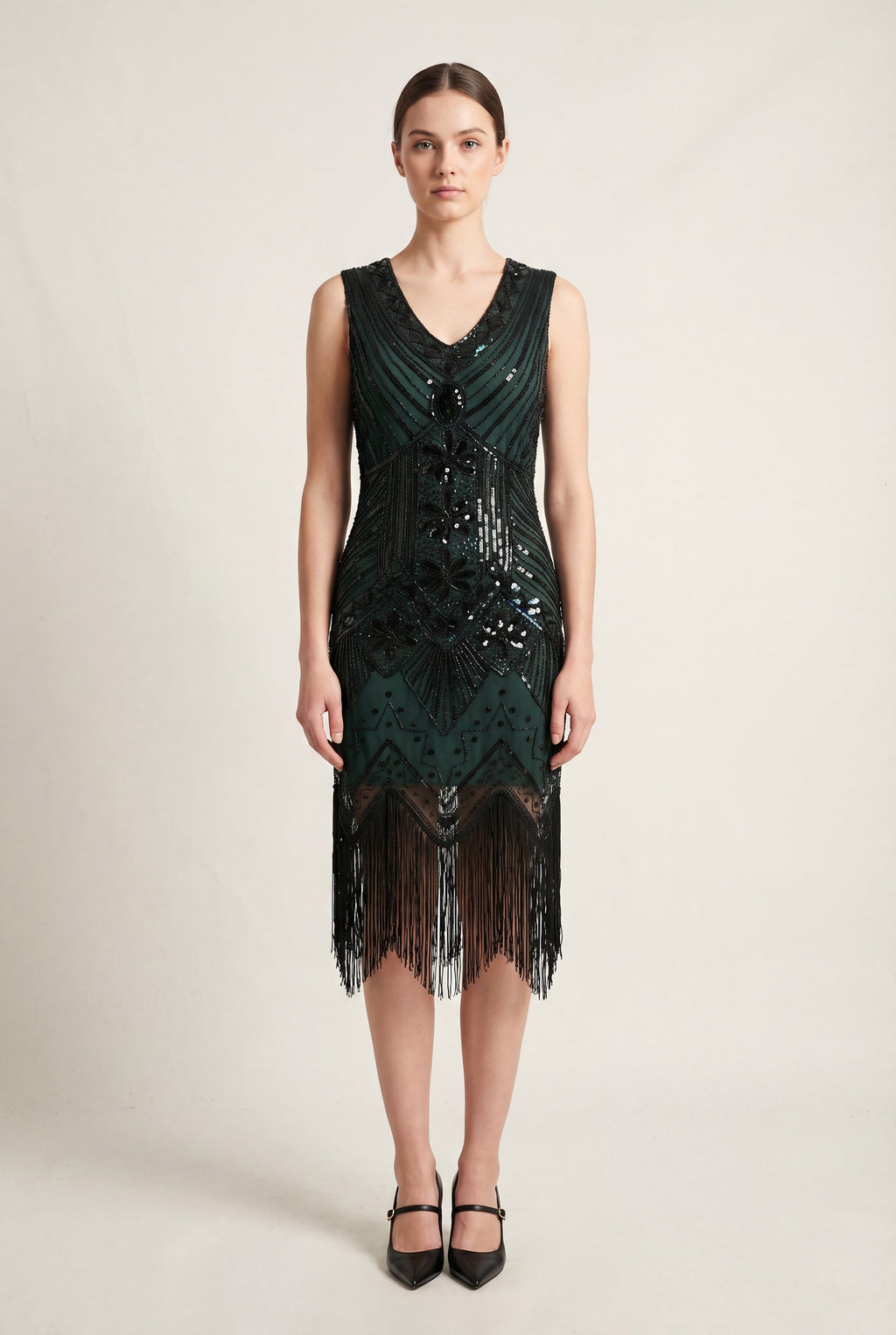 Emerald Art Deco Flapper Dress
