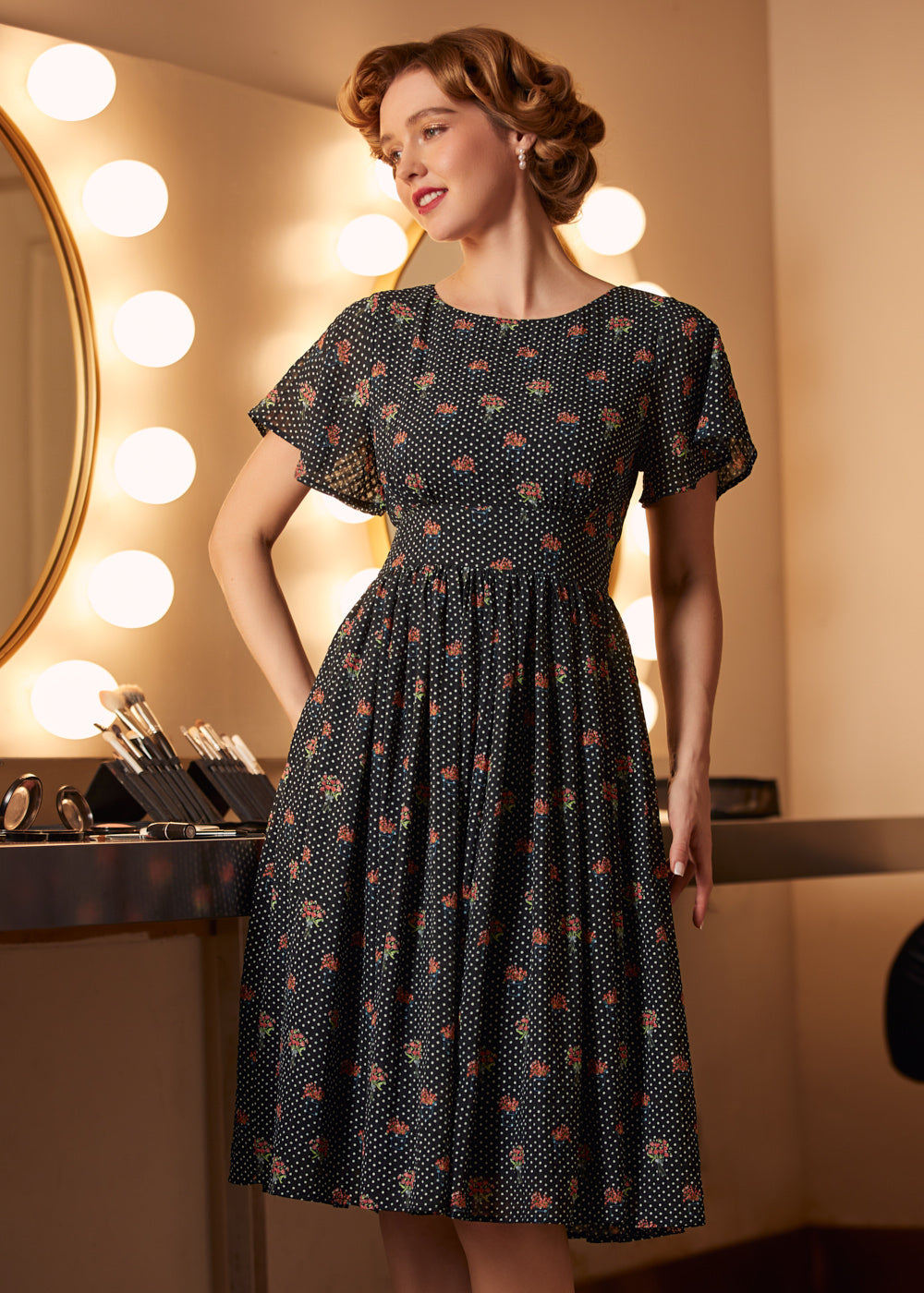 Sound of the Music Cape Sleeve Dress