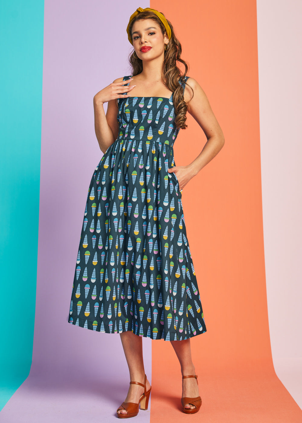 Squarely Charming Midi Dress