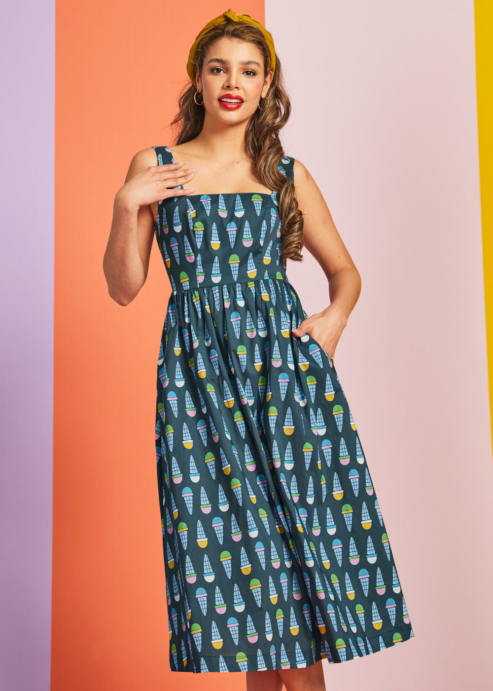 Squarely Charming Midi Dress
