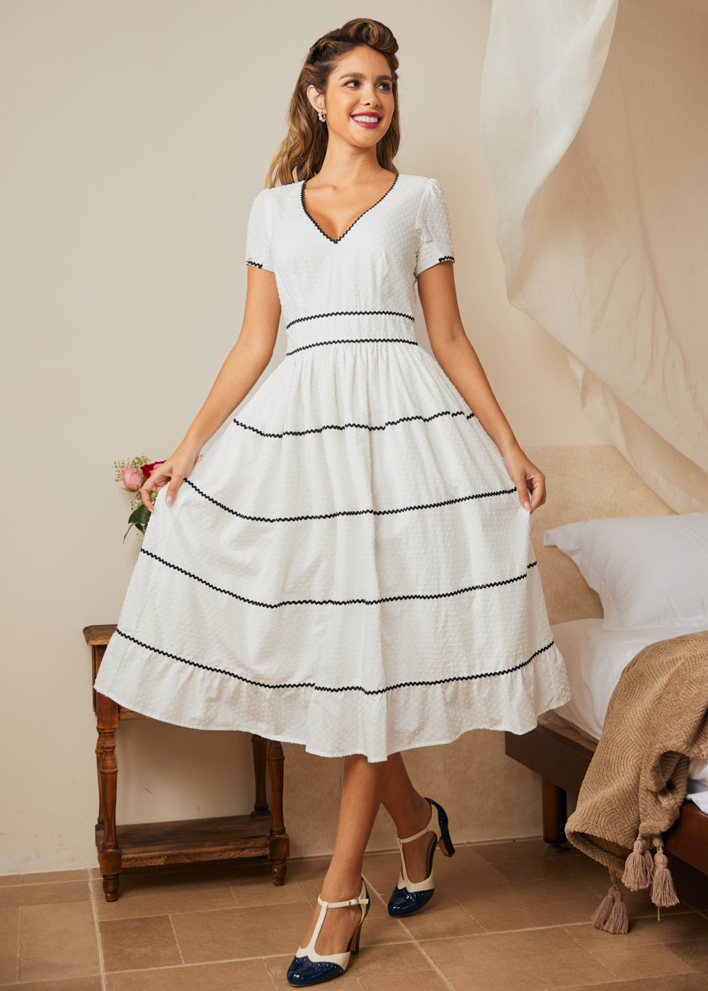 The Trim & Proper Midi Dress