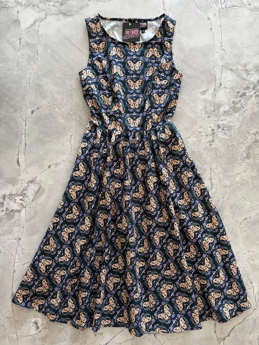 Vintage Style Midi Dress Moths