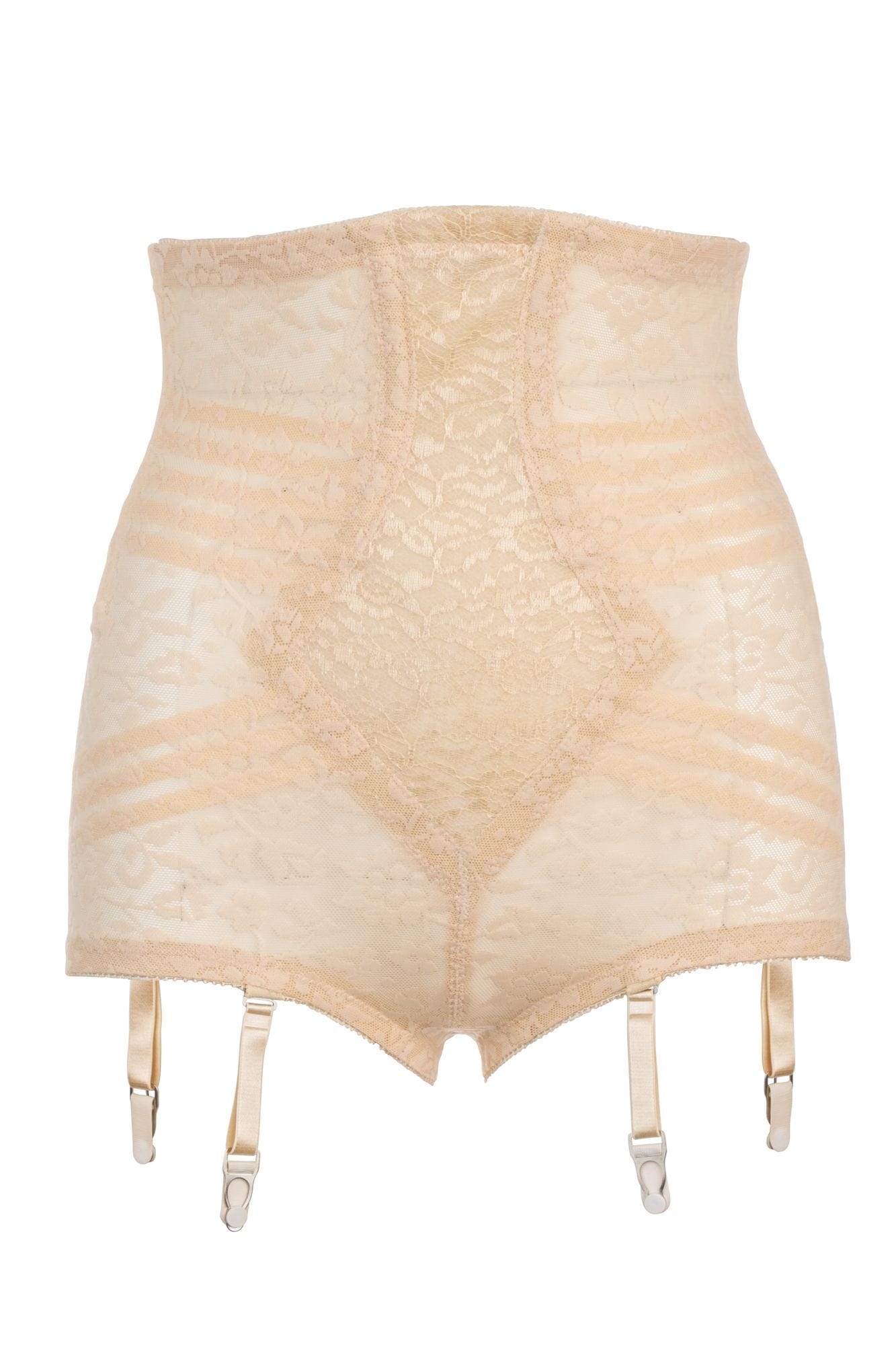 High Waist Extra Firm "No Roll" Panty Girdle with Detachable Garters | Style 6107
