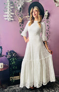 Mina - Ivory Floral Lace Bride of the Vampire Maxi Dress