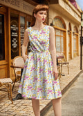 Vintage Style Midi Dress Wildflowers