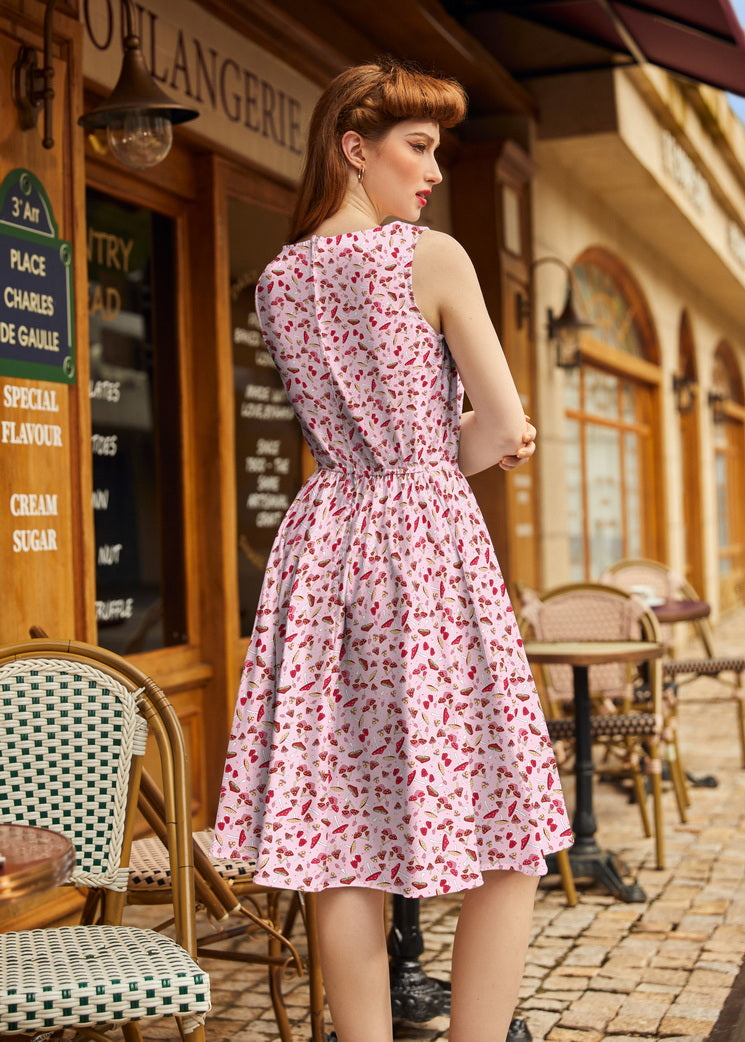 Vintage Style Midi Dress Toadstools