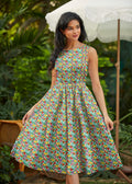 50s Style Cotton Midi Swing Dress - Farmer's Market