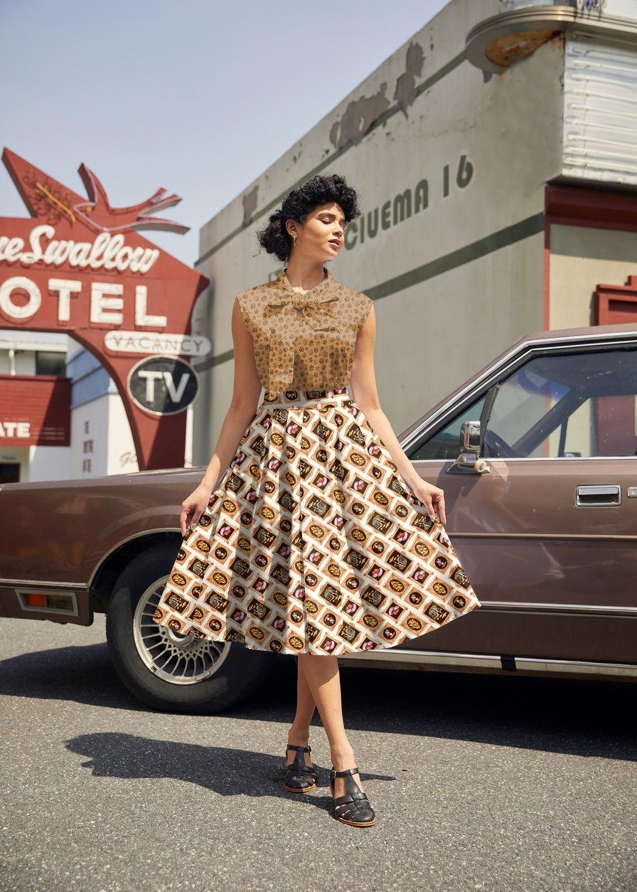 Doris 100% Cotton Skirt - Mushrooms