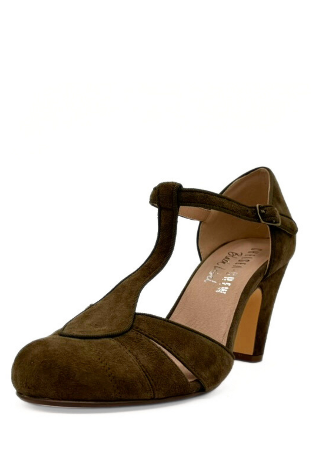 Mulberry Suede T-Strap Heels