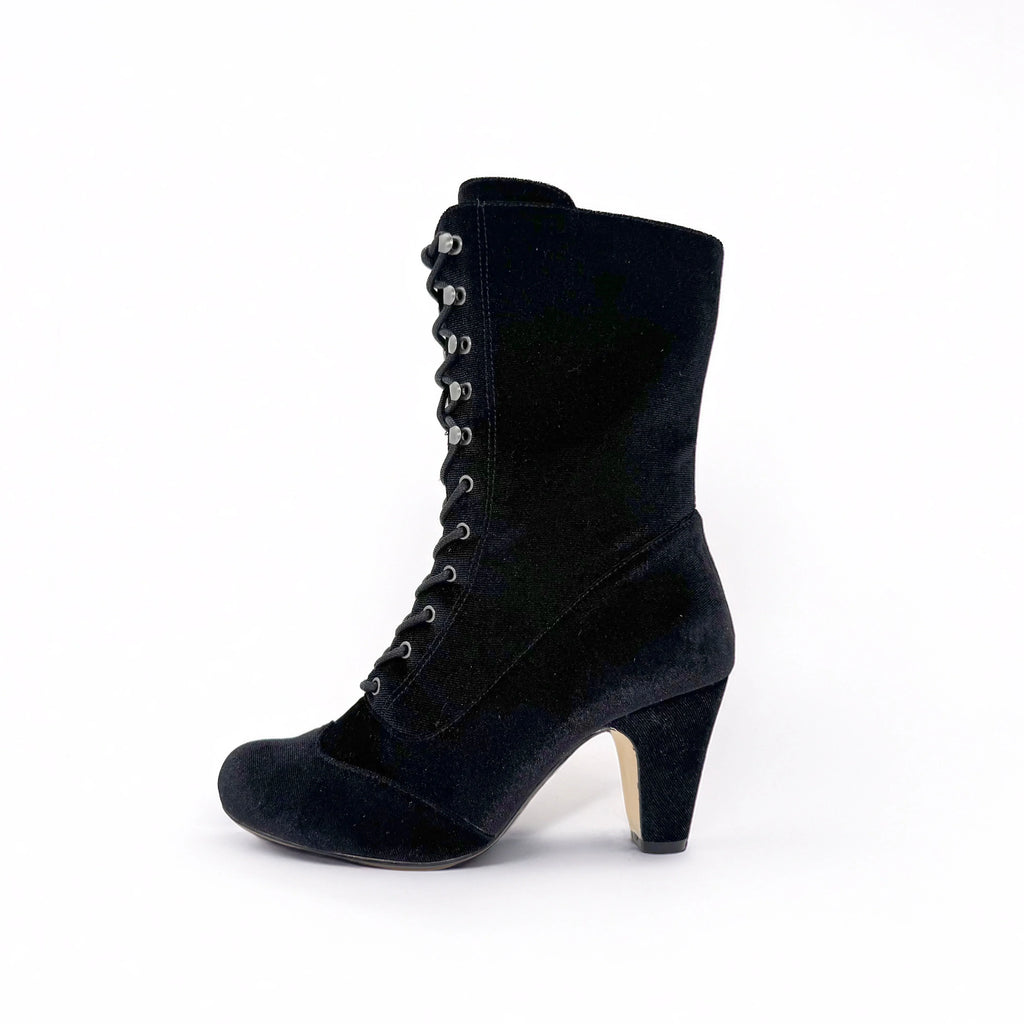 Claire Velvet Victorian Booties
