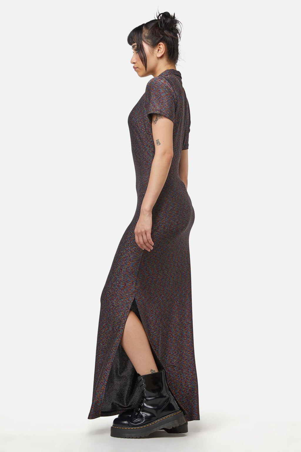 Glitter Mesh Midi Dress