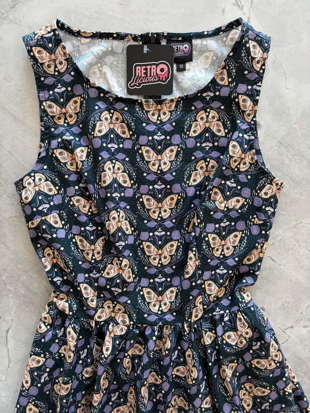 Vintage Style Midi Dress Moths