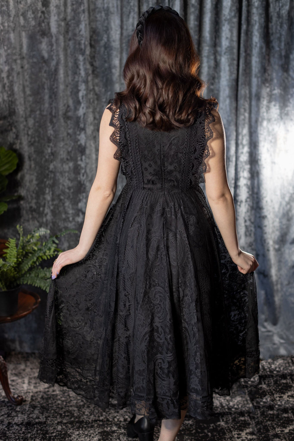 Arabella Gothic Lace Fit and Flare Dress