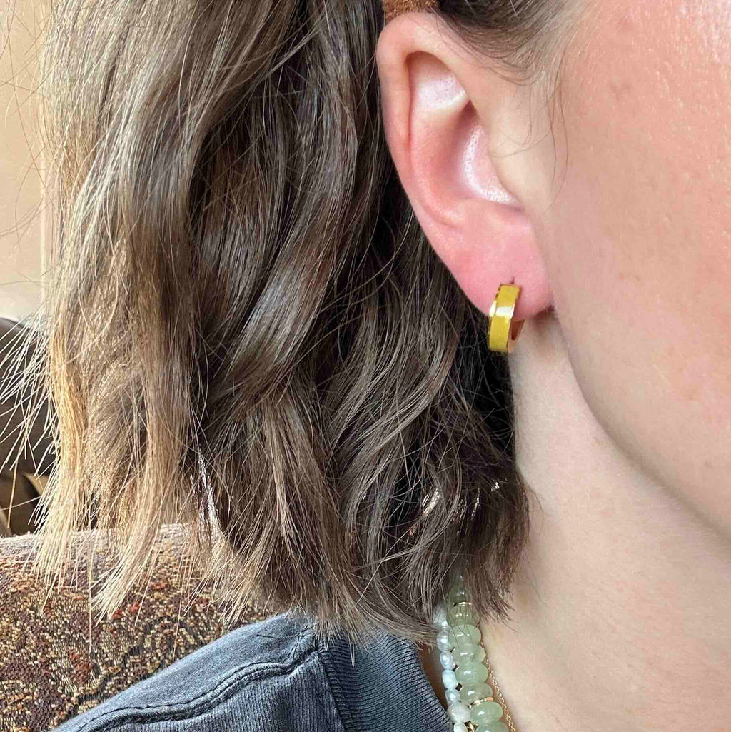 Chunky Huggie Hoop Earrings - 16 Color Options