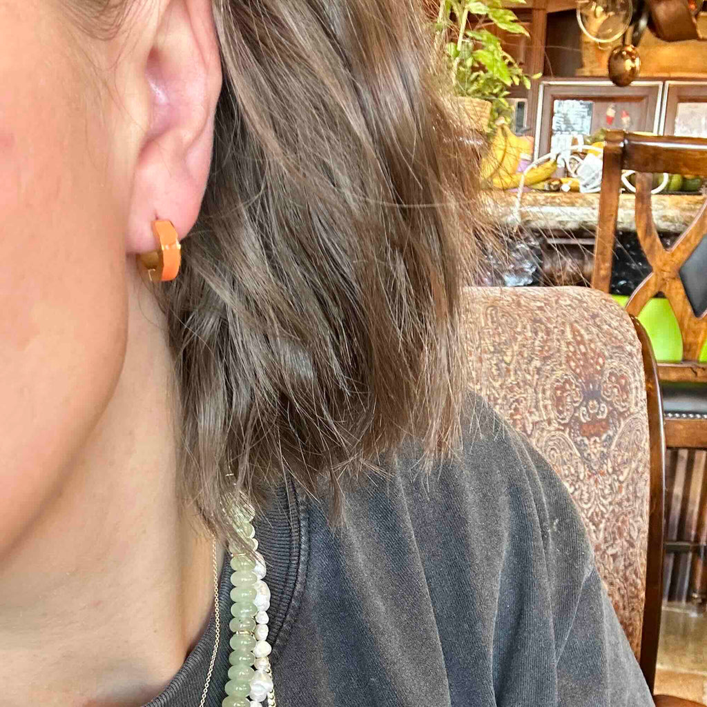 Chunky Huggie Hoop Earrings - 16 Color Options