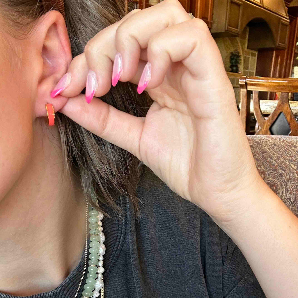 Chunky Huggie Hoop Earrings - 16 Color Options