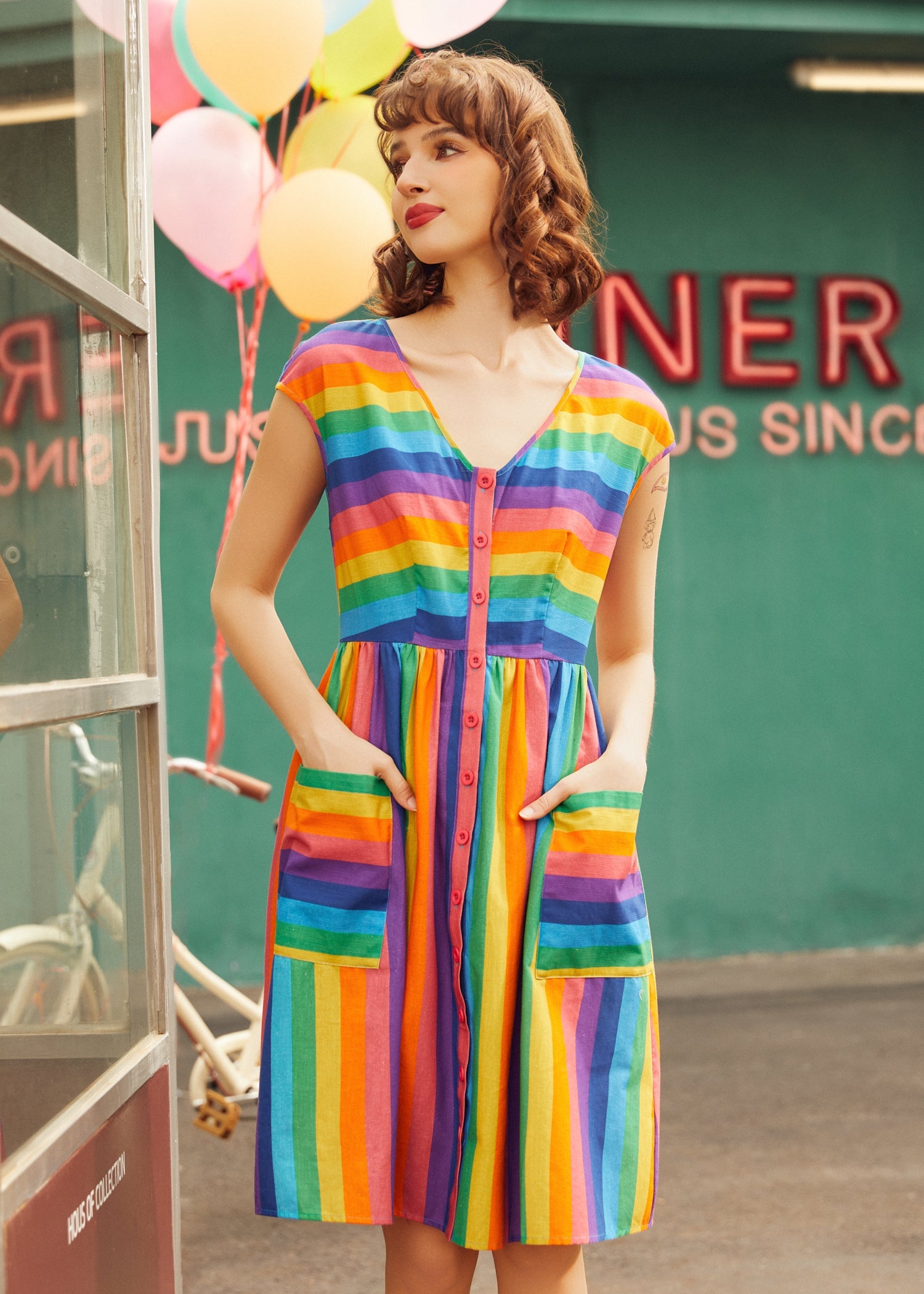 More Is More Rainbow Stripe Dress