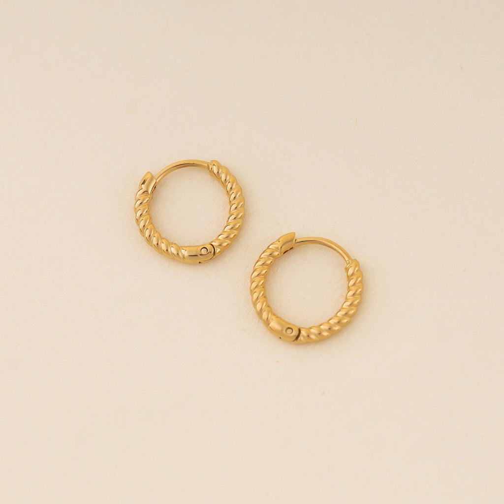 Rope Rounded Huggie Hoop Earrings
