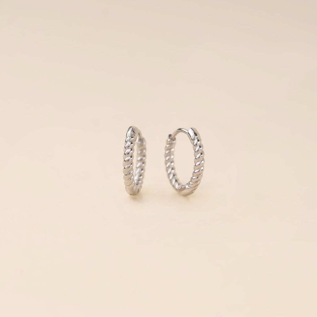 Rope Rounded Huggie Hoop Earrings