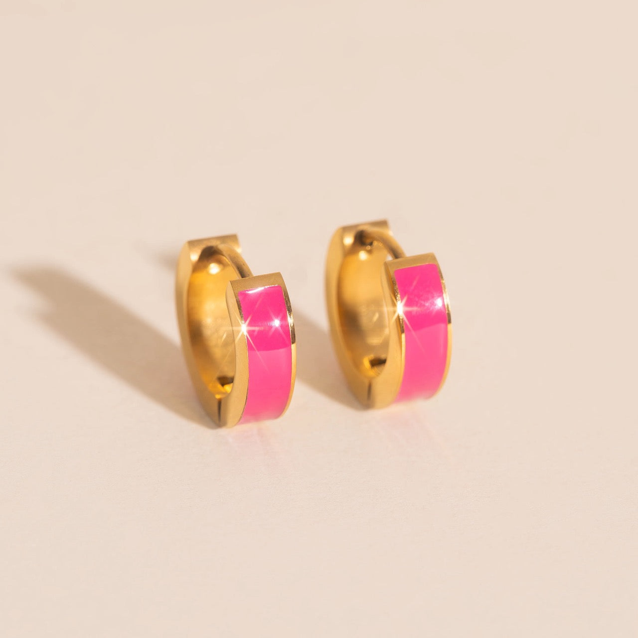 Chunky Huggie Hoop Earrings - 16 Color Options