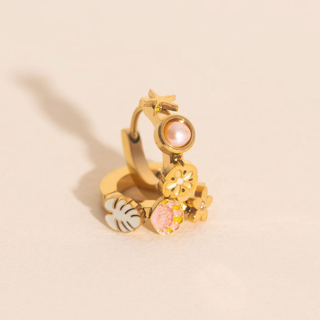 Hawaii 3D Huggie Hoop Earrings