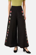 Fleur Embroidered Flowy Wide Leg Pant
