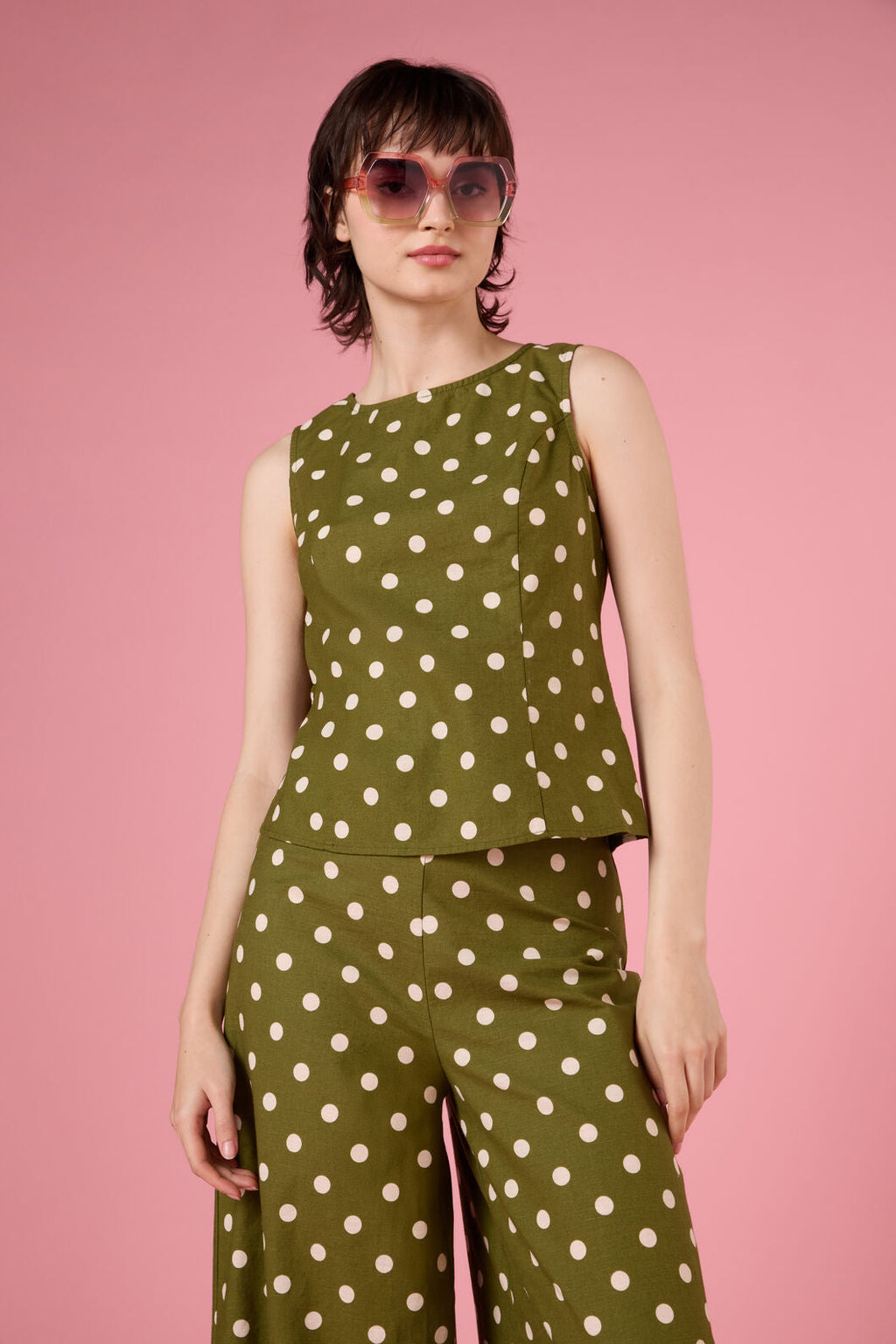 Polka Dot Shell Top