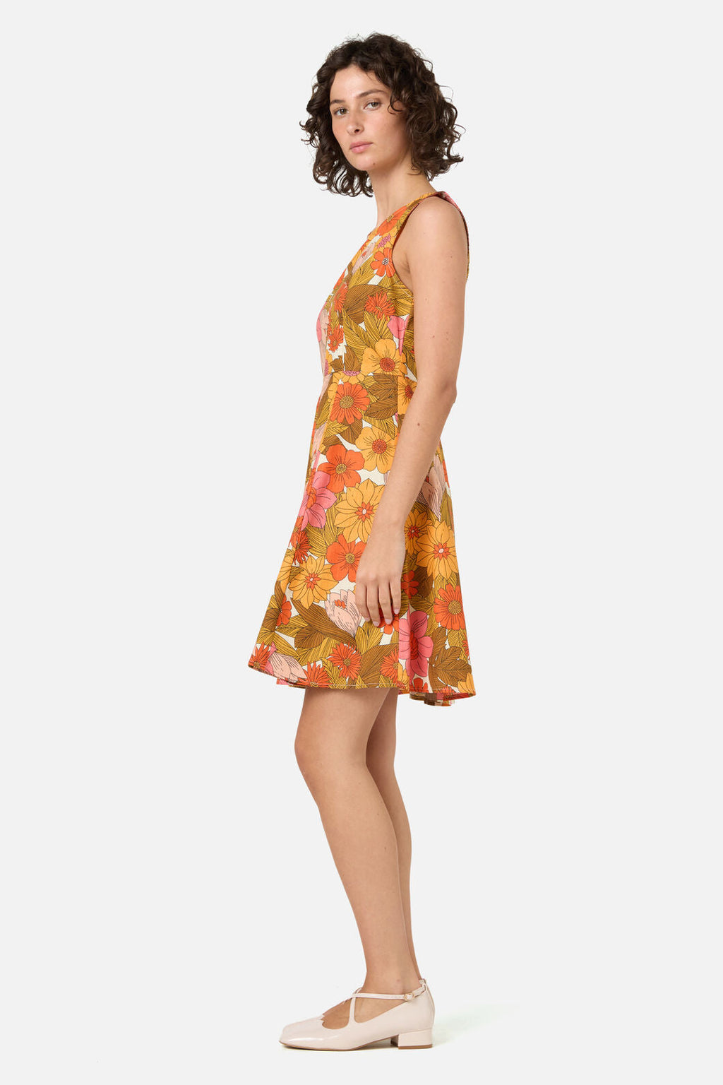 Nellie 70's Floral Mini Dress