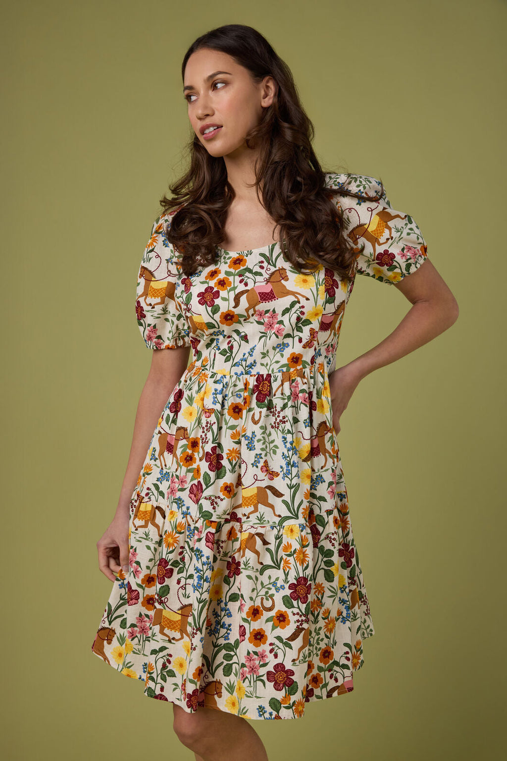 Fancy Horses Tiered Mini Dress