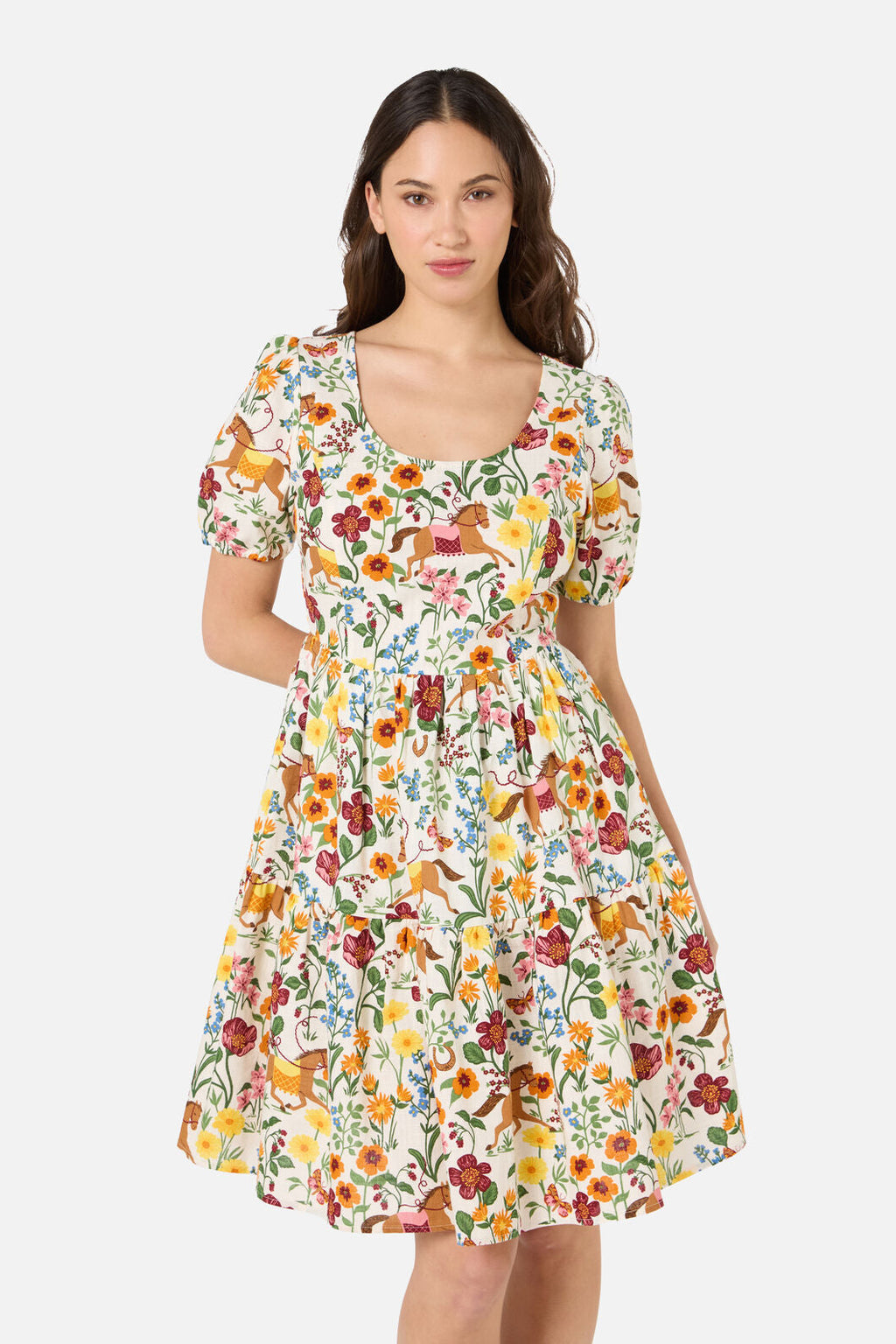 Fancy Horses Tiered Mini Dress