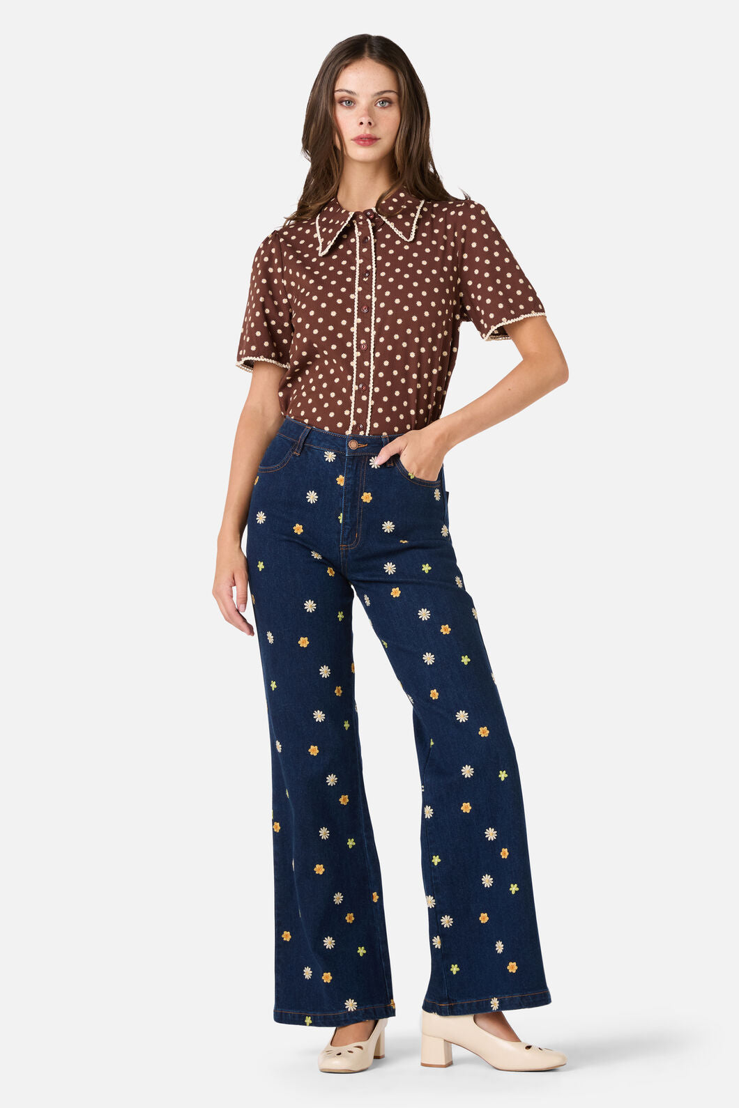 Ditsy Daisy Retro Blouse