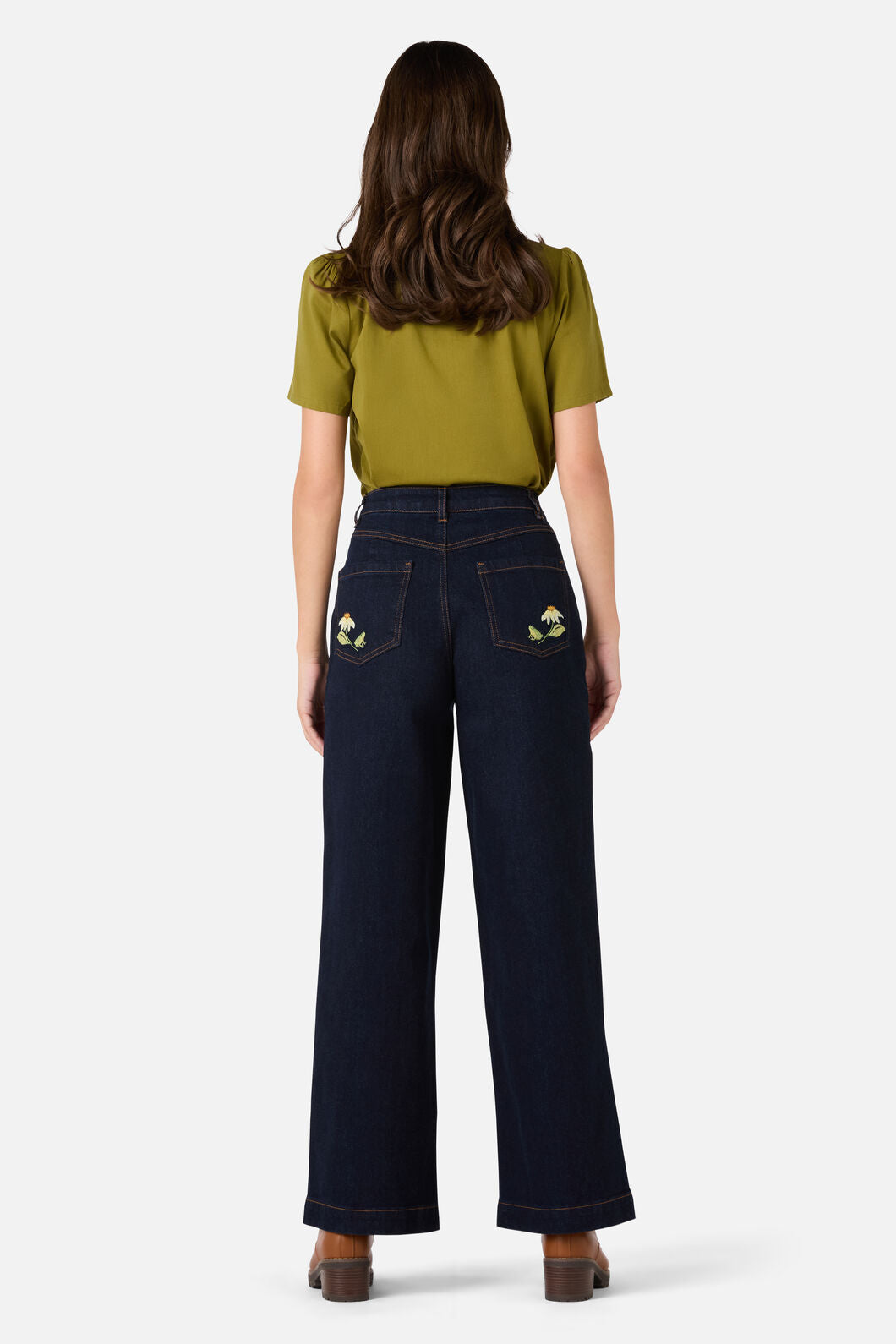 Tree Frog Embroidered Jeans