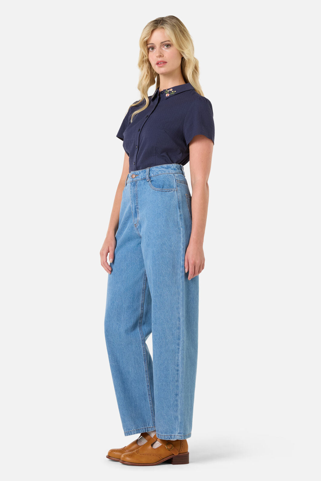 Polly Embroidered Collar Blouse