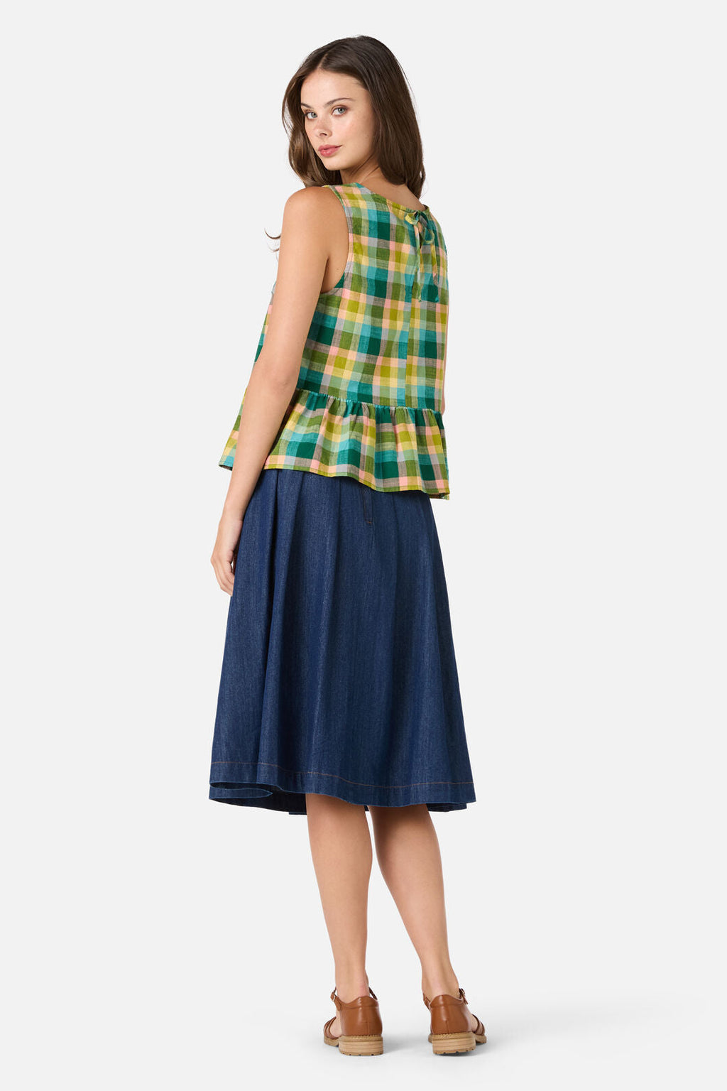 Piper Check Peplum Top