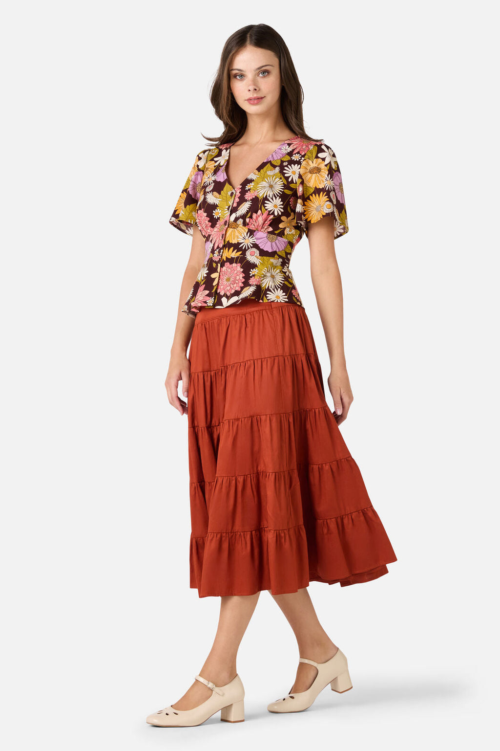 Leonie Floral Top with Tie Back