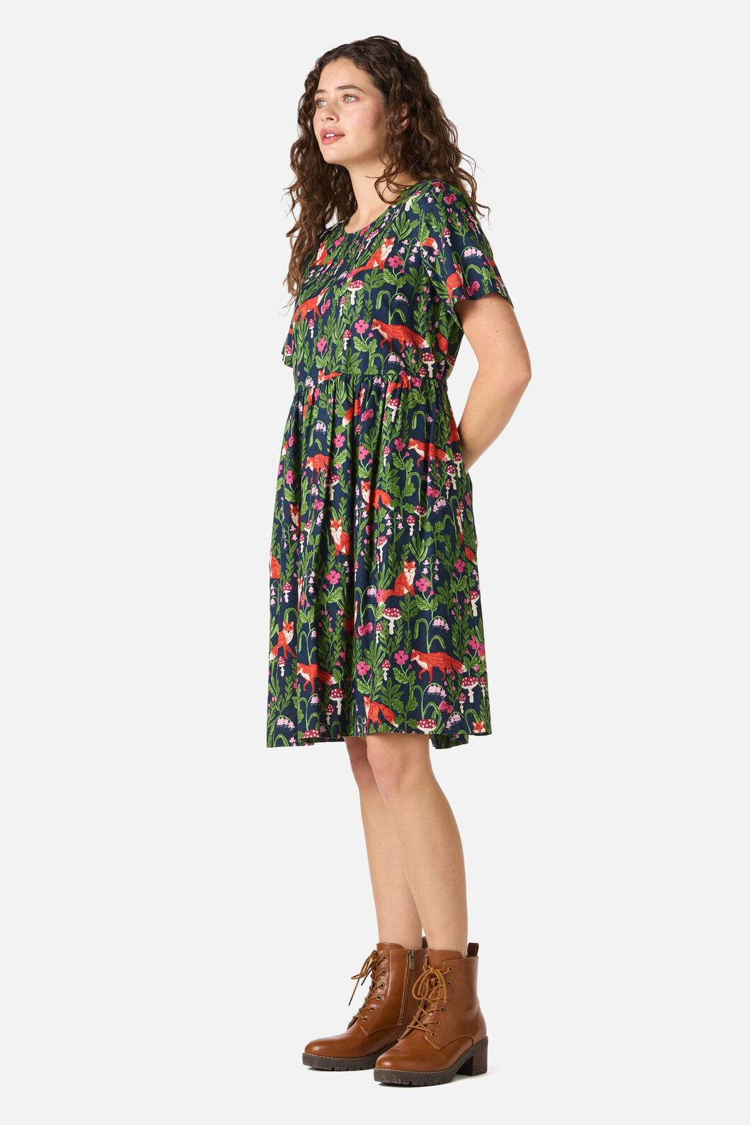 Fancy Foxes Smock Dress