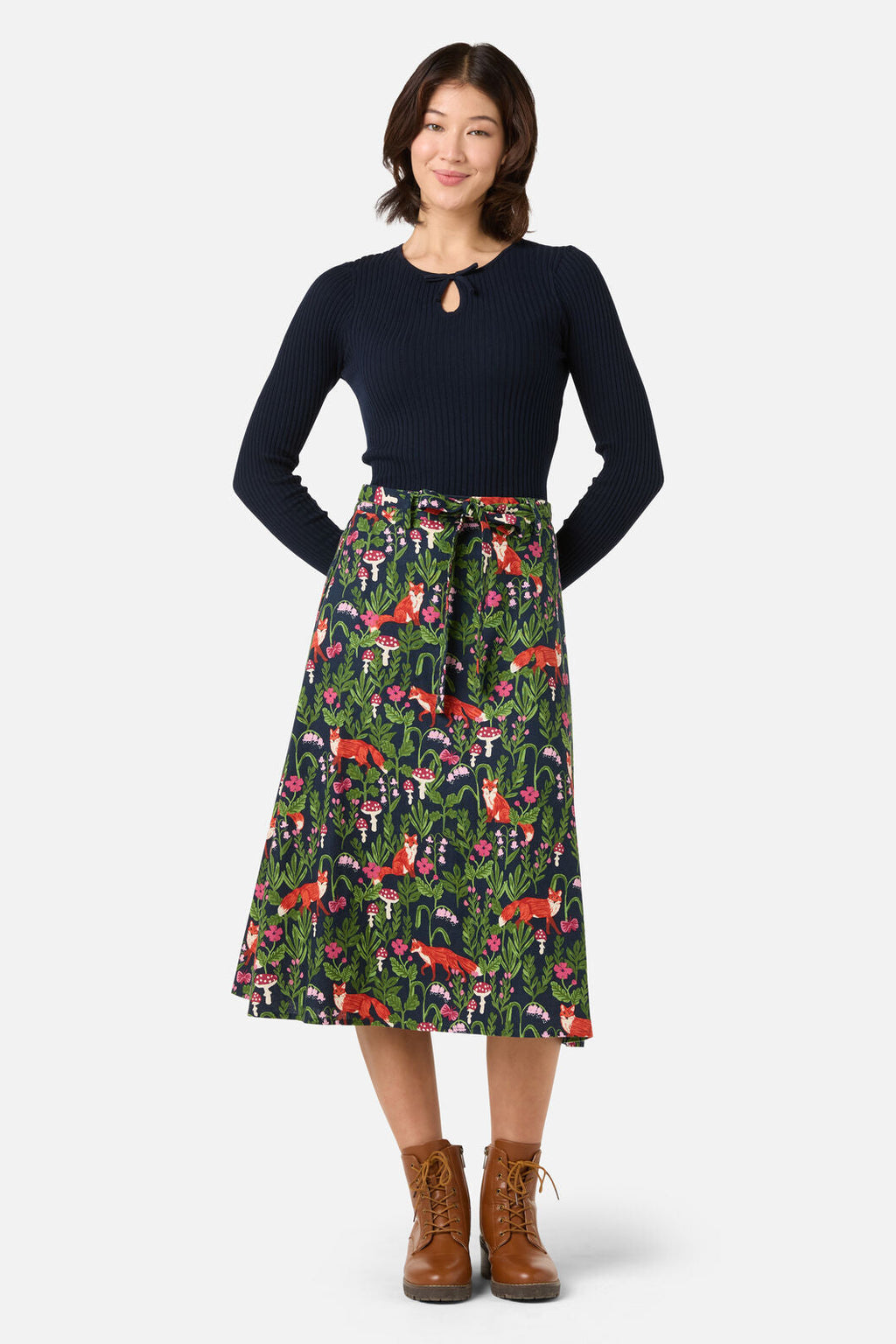 Fancy Foxes Midi Skirt