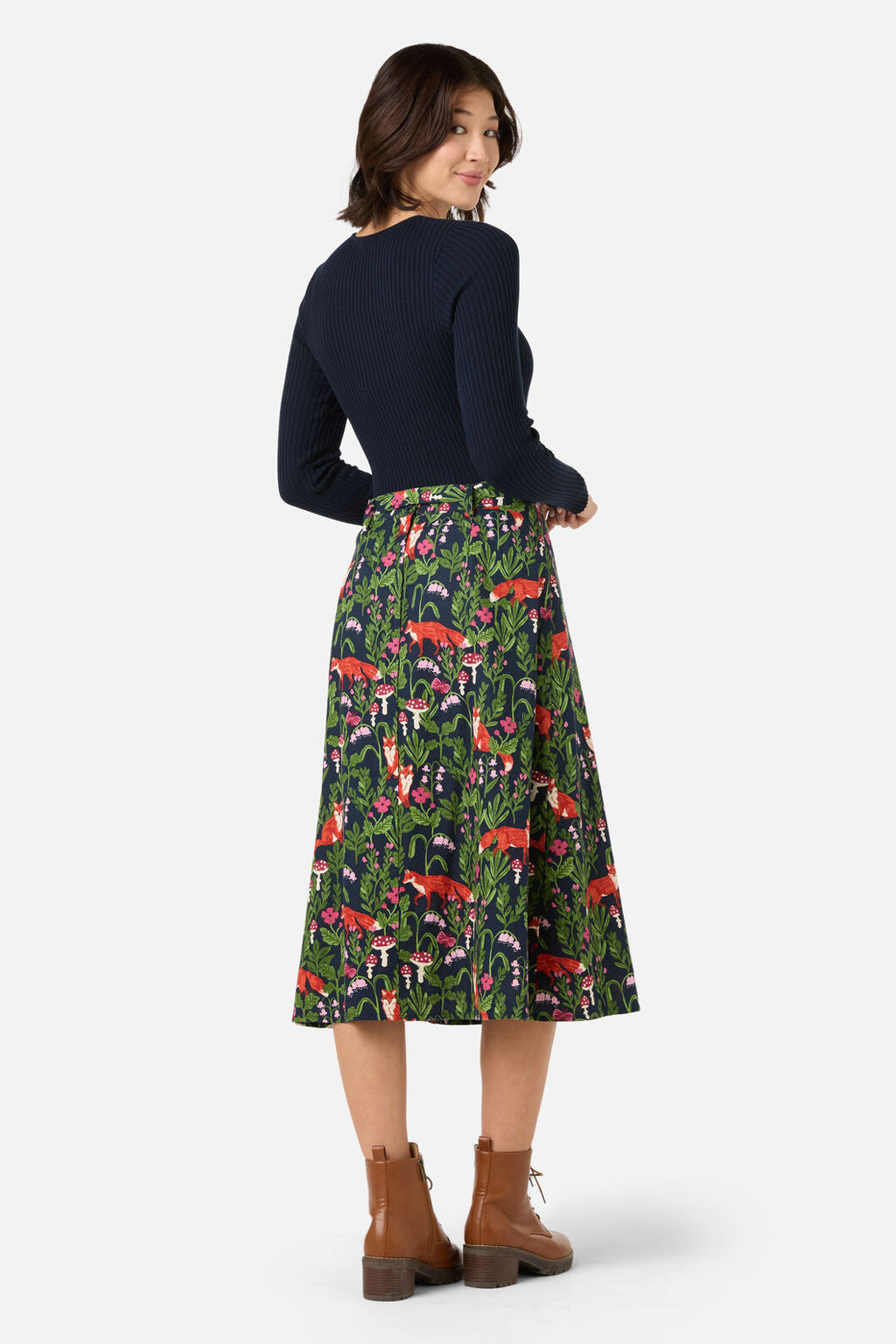 Fancy Foxes Midi Skirt