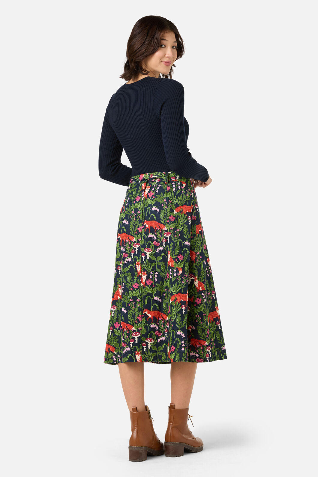 Fancy Foxes Midi Skirt