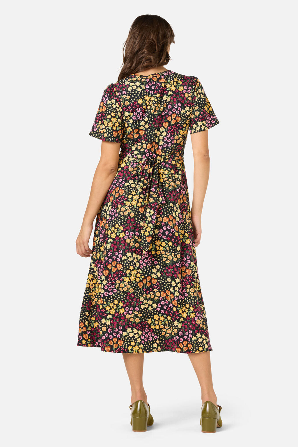 Iris Ditsy Wrap Midi Dress
