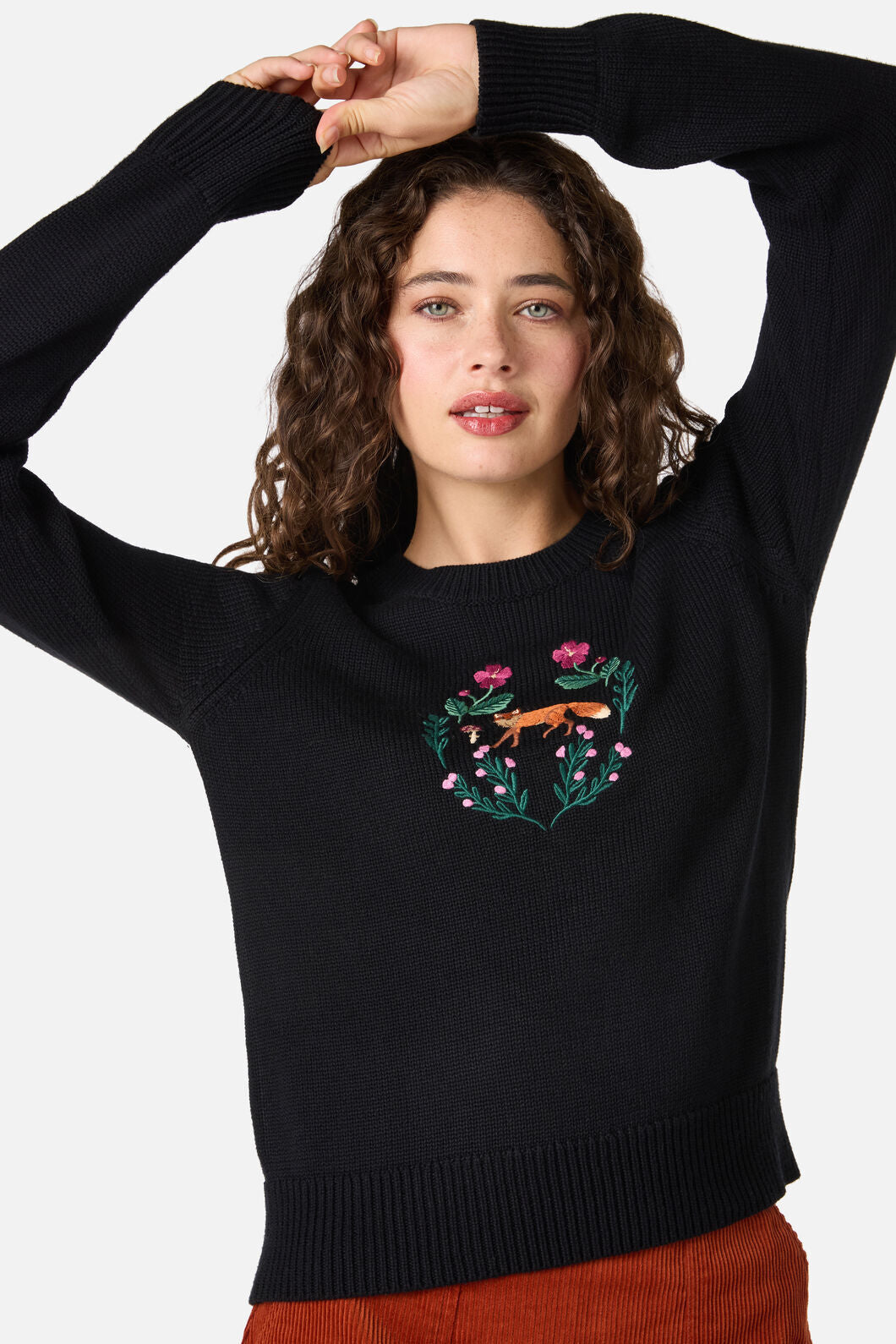 Fox Embroidered Sweater
