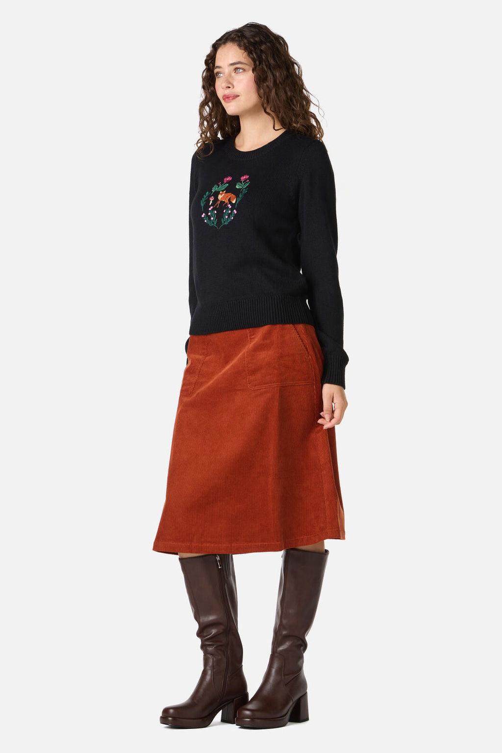 Fox Embroidered Sweater