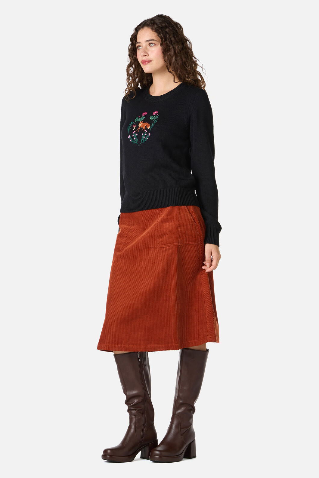 Fox Embroidered Sweater