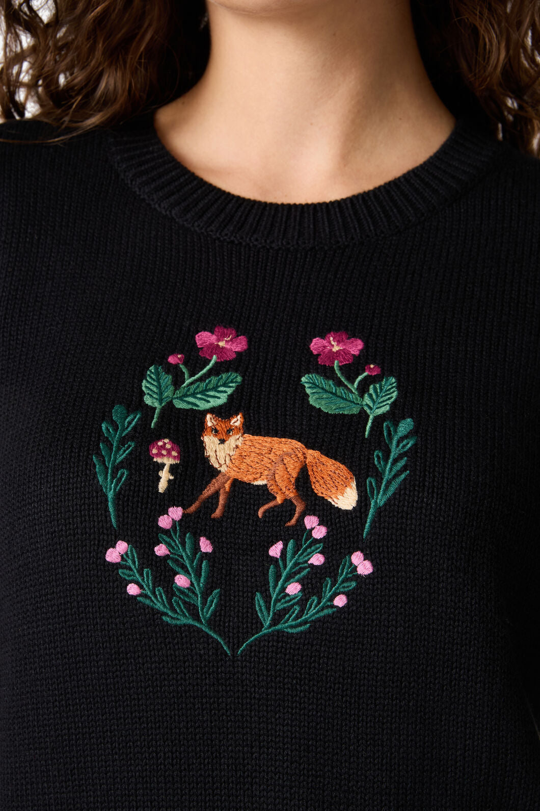 Fox Embroidered Sweater